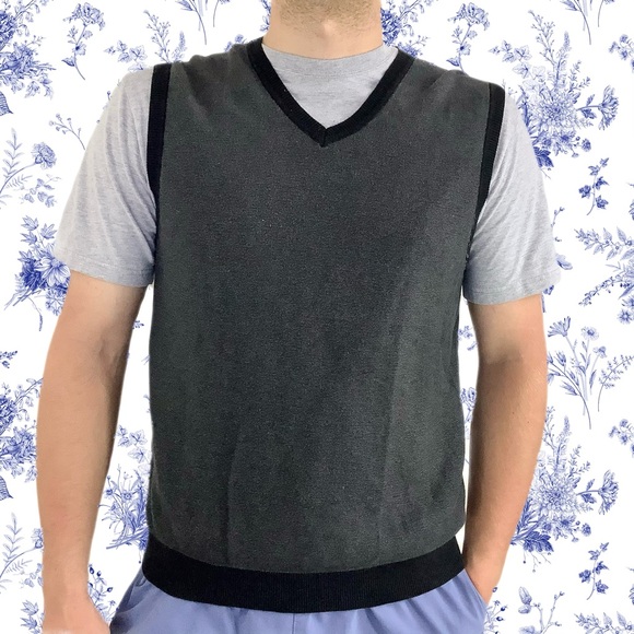 Calvin Klein Sweaters | Calvin Klien Two Toned Sweater Vest | Color: Black/Gray | Size: L | Thevixenvault's Closet